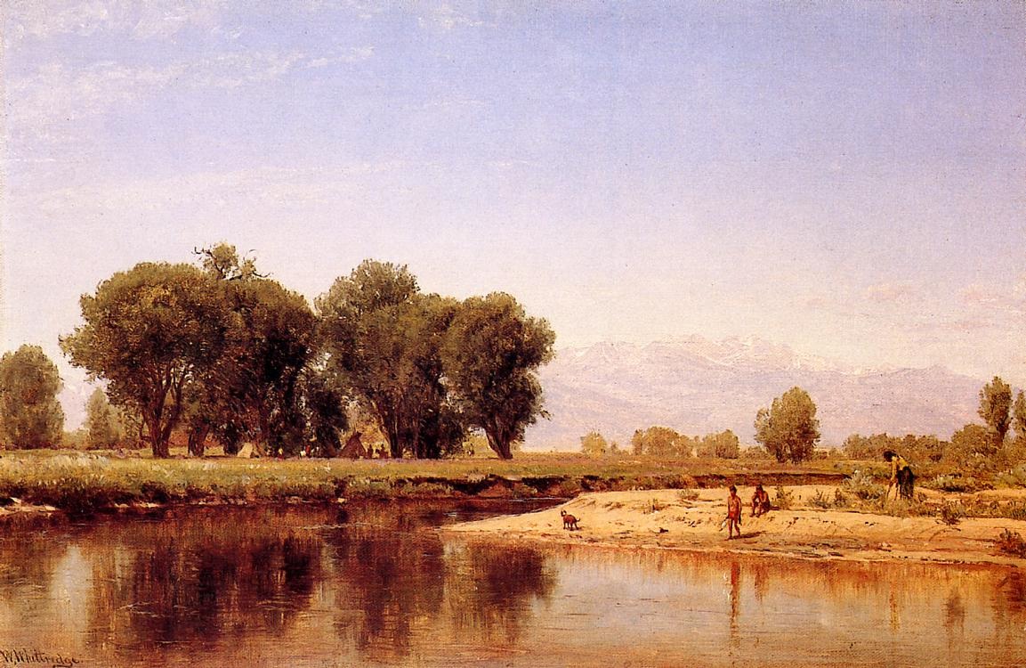Indian Emcampment Sobre Platte Rio Whittredge — Thomas Worthington Whittredge