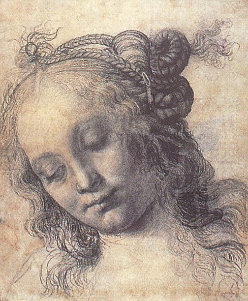 Cabeza De Chica Estudio Verrocchio — Verrocchio