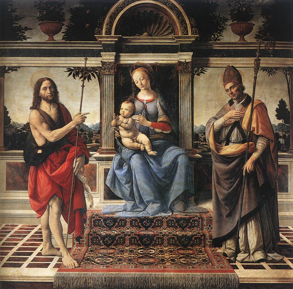 Madonna Con Sts John Baptist Y Donatus Verrocchio — Verrocchio