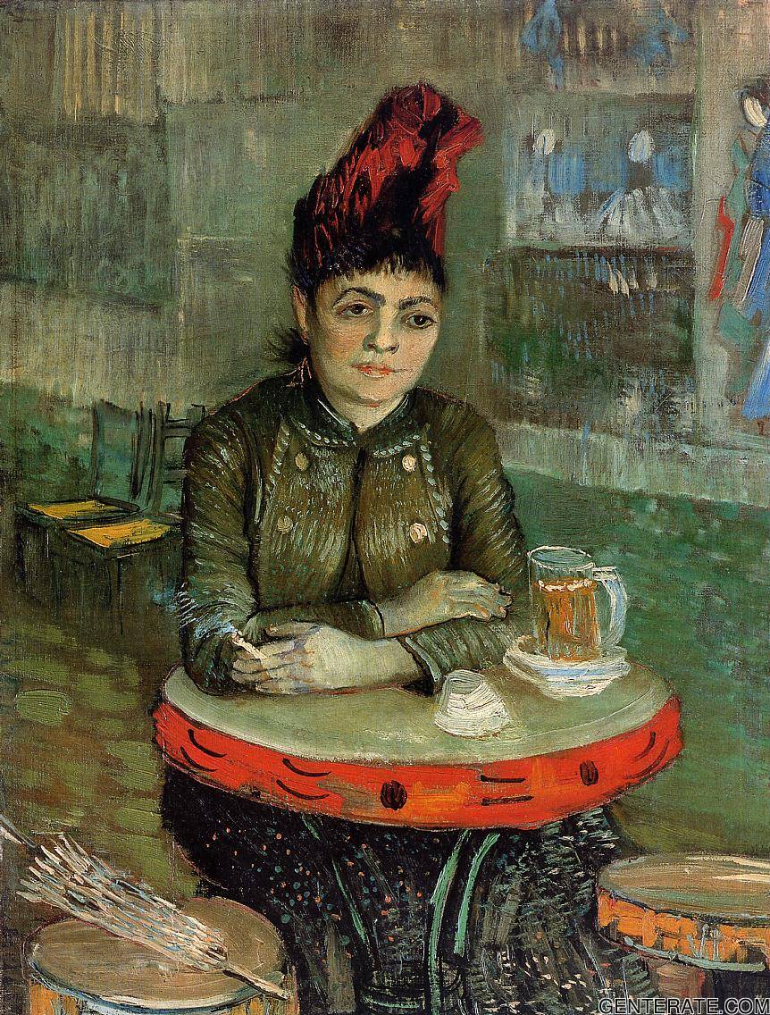 Agostina Segatori Sentado En Cafe Du Tamourin Van Gogh — Vincent Van Gogh — Posimpresionismo