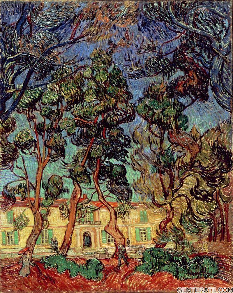 Arboles En Jardin De Santo Paul Hospital 2 Van Gogh — Vincent Van Gogh — Posimpresionismo