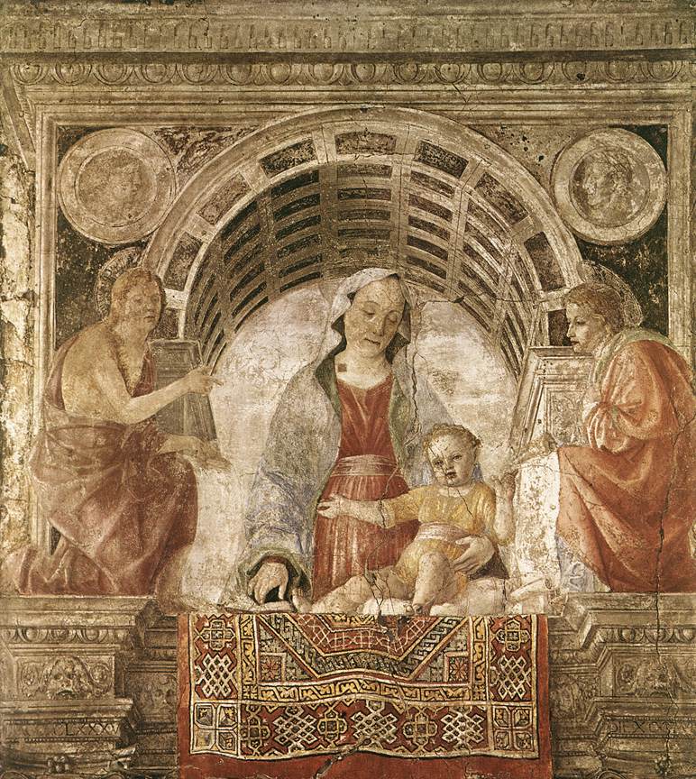 Madonna Y Nino Con San John Baptist Y San John E Foppa — Vincenzo Foppa