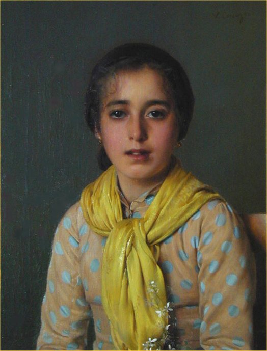 Chica Con Amarillo Shawl Corcos — Vittorio Corcos