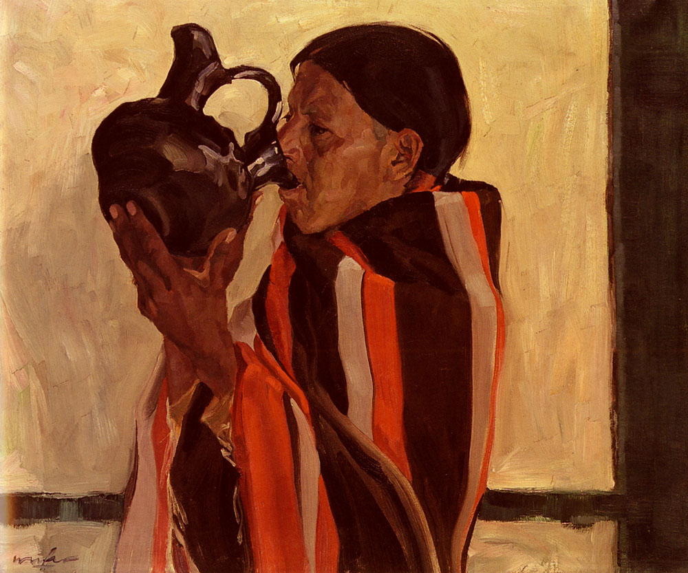 Taos Indian Bebiendo Ufer — Walter Ufer