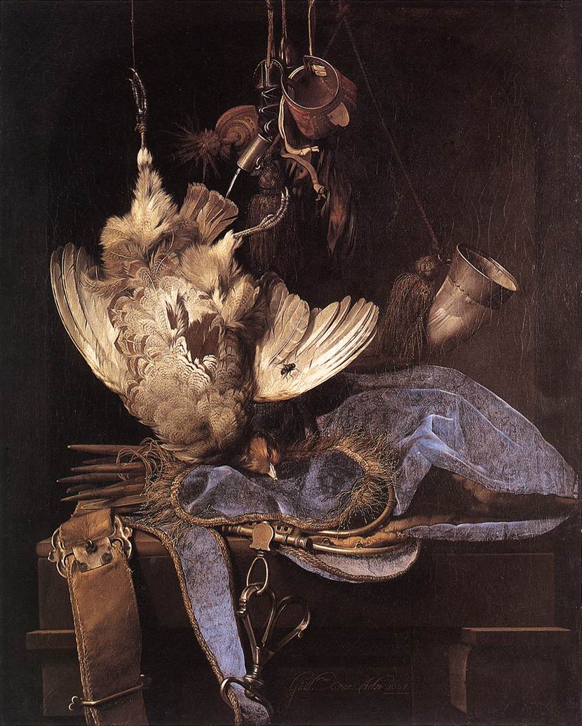 Bodegon Con Cazando Equipment Y Dead Pajaros Aelst — Willem Van Aelst