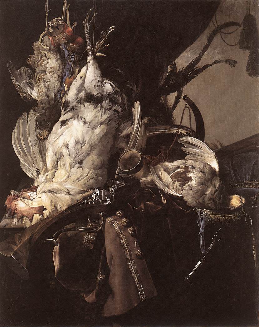 Bodegon De Dead Pajaros Y Cazando Weapons Aelst — Willem Van Aelst