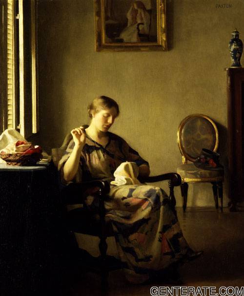 Mujer Cosiendo Paxton — William Mcgregor Paxton