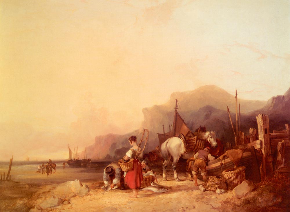 Unloading Catch Cerca De Benchurch Isle De Wight Shayer — William Shayer