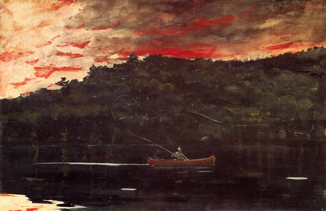 Amanecer Pescando En Adirondacks Homer — Winslow Homer
