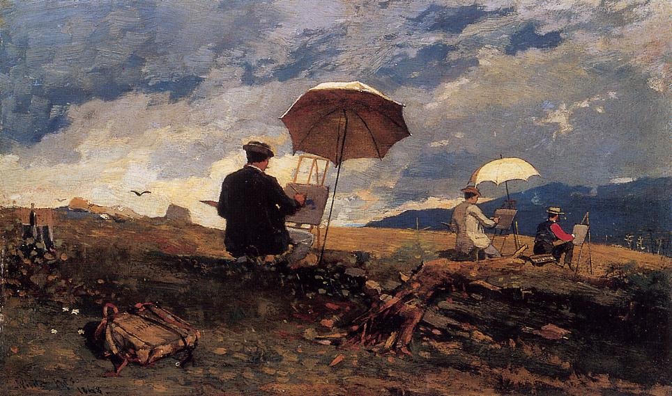 Artists Sketching En Blanco Mountains Homer — Winslow Homer